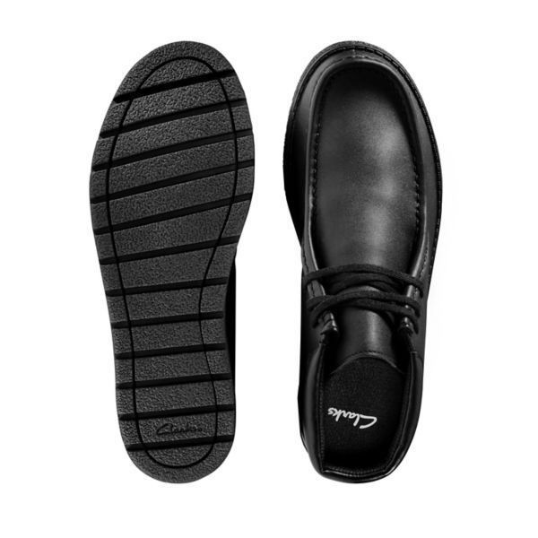 Clarks Girls Mendip Loop Youth School Shoes Black | CA-8927451